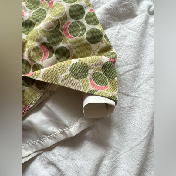 Talbots green & pink polka dot pattern silk lined pants 12 - Picture 3 of 4